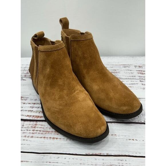 UGG Womens Mcclaire Ankle Boots Round Toe Elastic Gore Suede Brown Size 8 - Picture 1 of 12